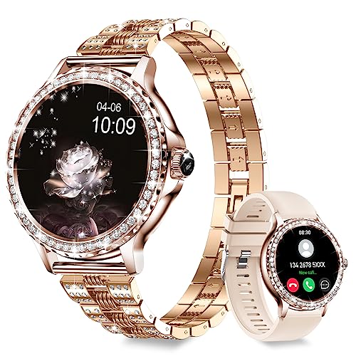 Stylish Diamond Smartwatch: Answer Calls, Monitor Health