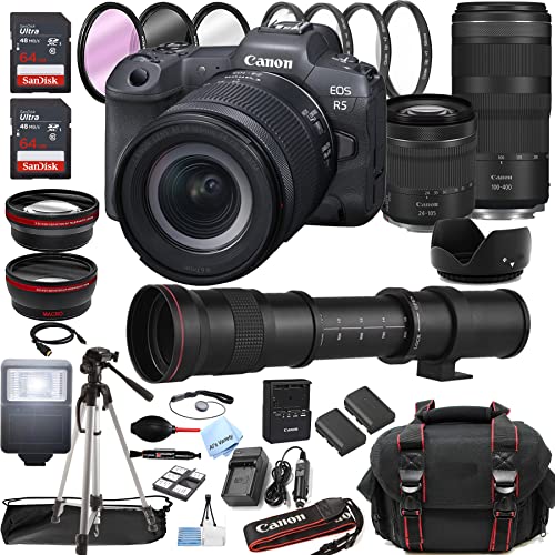 Powerful Canon EOS R5 Camera Bundle with 44pc Accessories