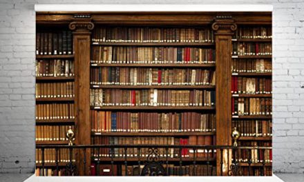 Vintage Wooden Bookshelf Backdrop: Enchanting Library Magic