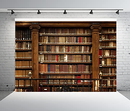 Vintage Wooden Bookshelf Backdrop: Enchanting Library Magic