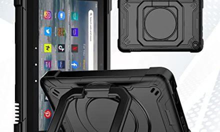 Powerful Protective Case for Fire 7 Tablet – Ultimate Defense with Rotating Stand + Bonus Stylus and Screen Guard