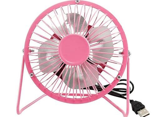 Silent & Portable USB Desktop Fan: Stay Cool Anywhere! (Pink)