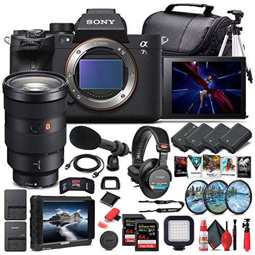 Capture Moments: Sony a7S III Camera + Lens, 4K Monitor, Pro Headphones, Pro Mic, Memory Card, NP-FZ-100 Battery, Renewed