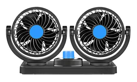 Powerful 12V Dual Head Car Fan – Cool Your Vehicle Anywhere!