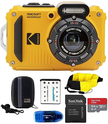 Capture Waterproof Moments: KODAK PIXPRO WPZ2 Camera Bundle with 64GB MicroSD and Extras