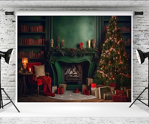 Captivating 10×8ft Green Christmas Photography Backdrop: Create Magical Memories!