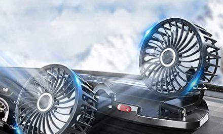 Powerful Qidoe USB Car Fan: Cool Your Ride with Adjustable Dual Head, Strong Wind & Variable Speed