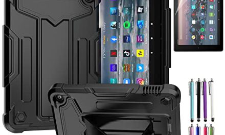 Powerful Protective Case for 2022 Amazon Fire 7 Tablet + Bonus Accessories
