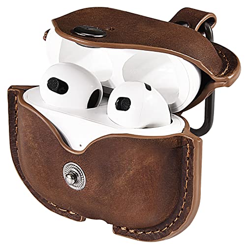 Handcrafted Crazy Horse Leather AirPod 3 Case: Portable, Stylish, and Compatible!