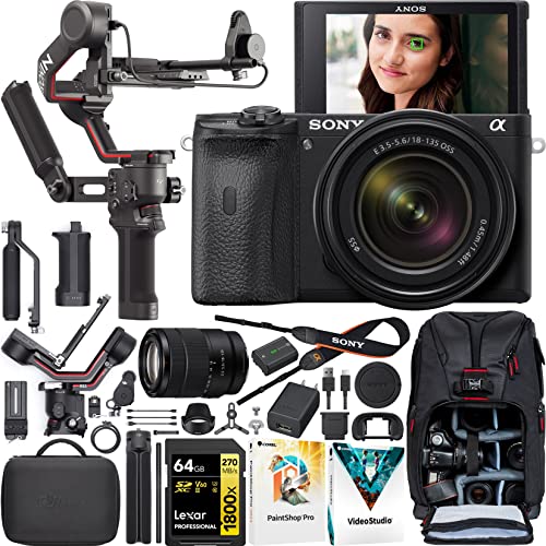 Sony a6600 Mirrorless Camera Bundle: Capture 4K Films with DJI RS 3 Stabilizer & Deco Gear Backpack