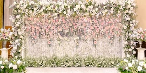 Enchanting Pink & White Flower Backdrop: Perfect for Weddings & Bridal Showers!