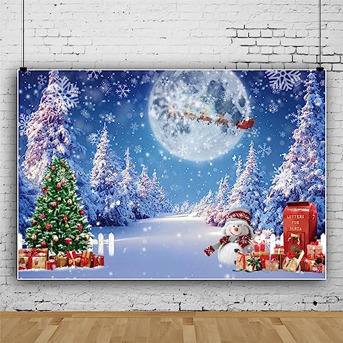 Capture Magical Winter Moments with 20x10ft Christmas Night Vinyl Backdrop