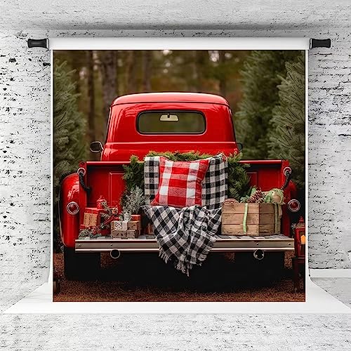 Captivating Christmas Truck Photo Backdrop – Festive Outdoor Fun!